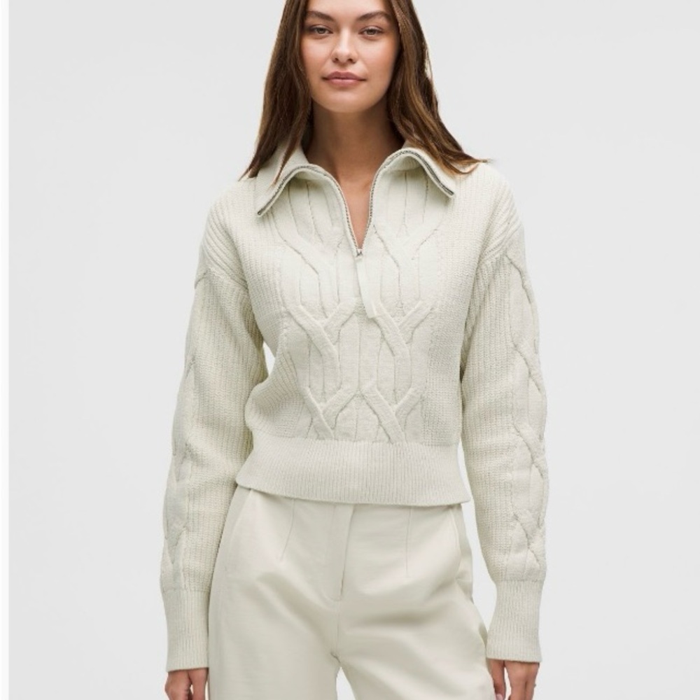 Lululemon Athletica Cream Cowl Neck Sweater